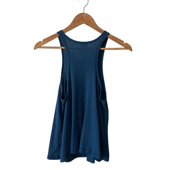 Free People Blue Ribbed Racerback Tank Top - Picture 8 of 9